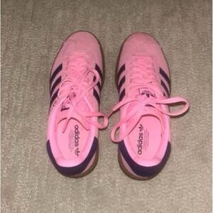 Womens Adidas Bold Gazelles Neon Pink/Navy Blue